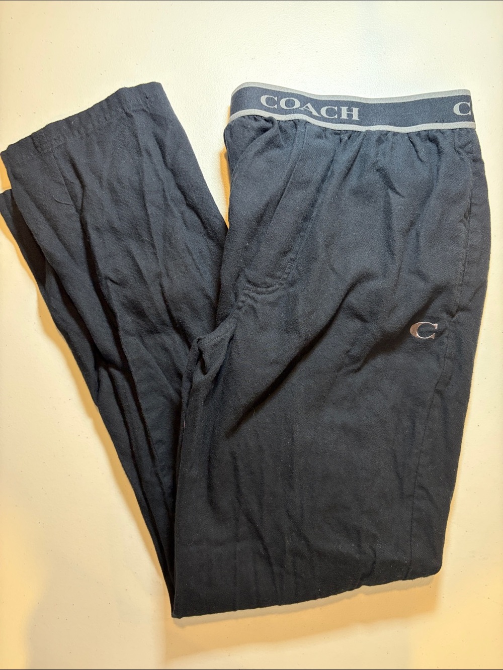 Coach Black Women's Pajama Pants with Logo Waistband